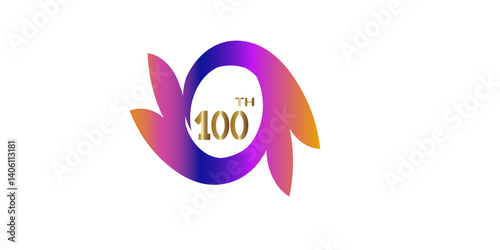 100 years anniversary celebrations logo design concept. 