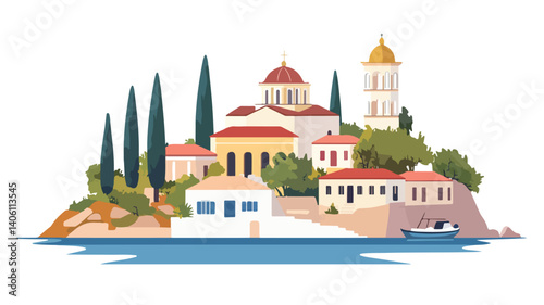 Detailed Greece Flat Vector on White Background for Designers and Projects