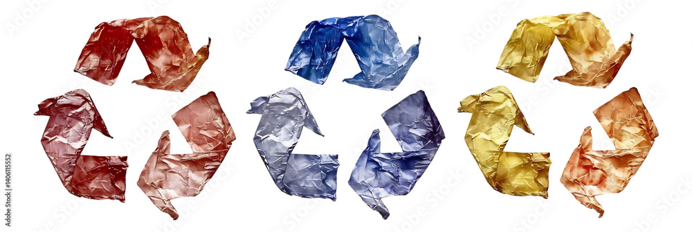 Naklejka premium Circular motion renewal recycling logo stylized gradient arcs symbolizing motion and the renewal cycle surrounded by open areas for diverse content, isolated transparent background, PNG CUT OUT