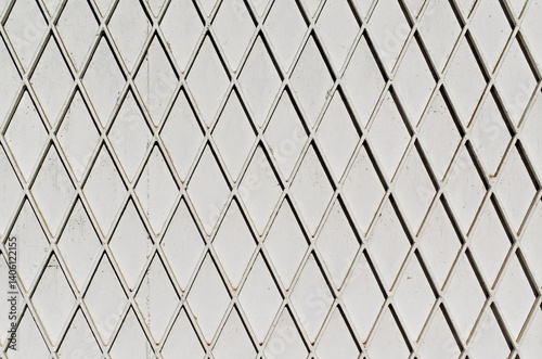 Obraz na płótnie Grid on white metal surface in Tijuca district, Rio, Brazil w salonie