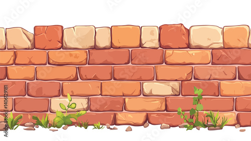 Seamless Red Brick Wall Background Texture Vector