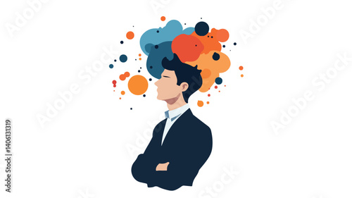 Negative Thinking Concept in Businessman's Mind - Toxic Idea Visualization