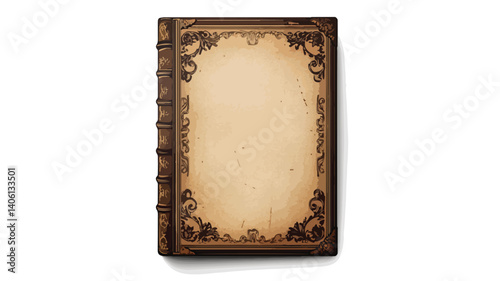 Elegant Vintage Antique Book Design for Awards Ceremony isolated on white background