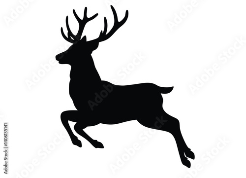Majestic Deer Silhouette in Motion