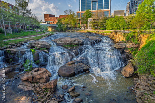 Fotografie Falls Park Greenville SC in the Spring