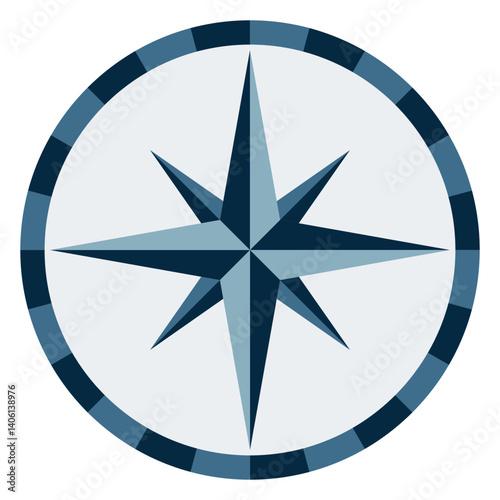Nautical star symbol for marine navigation compass work in vector