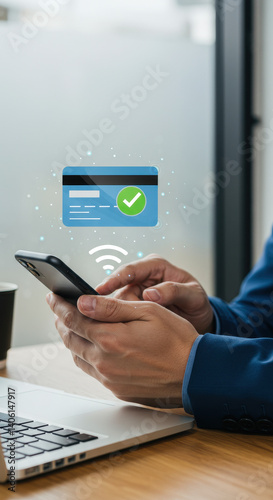  Secure Mobile Payment: Verified Transaction with Credit Card on Smartphone & Laptop for Easy Online Banking