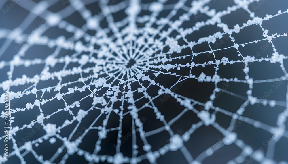 Obraz premium Frozen Spiderweb Pattern Detail