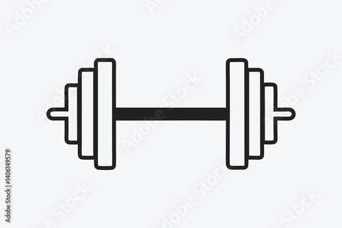 Modern dumbbell isolated on white background