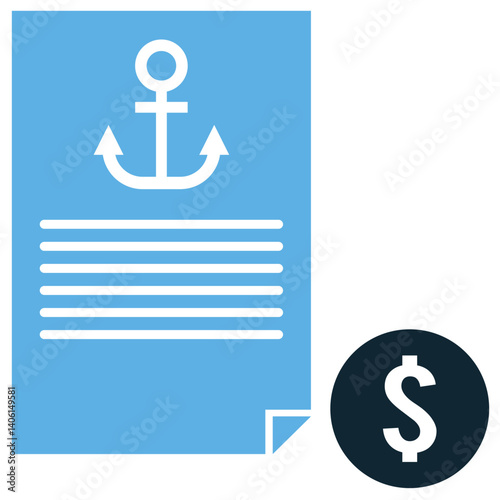 Vector icon of bill of lading, representing shipping documents for freight transport and delivery confirmation.