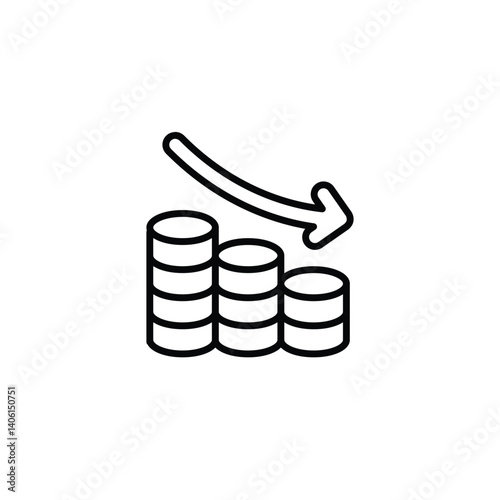 money reduction outline icon vector design good for web or mobile app