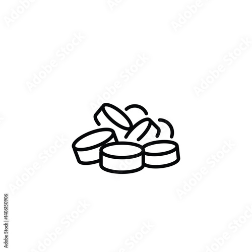 stacks of coins outline icon vector design good for web or mobile app