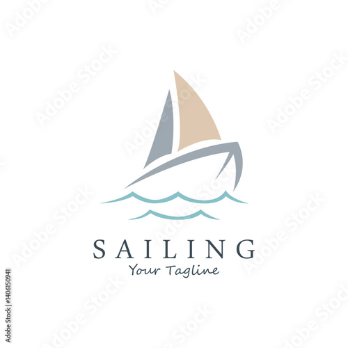 Simple Design of Sailboat Logo