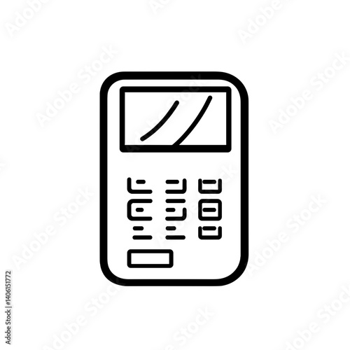Minimalist black and white point of sale terminal icon