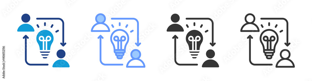 Collaboration icon set multiple style collection Collaboration icon set multiple style collection