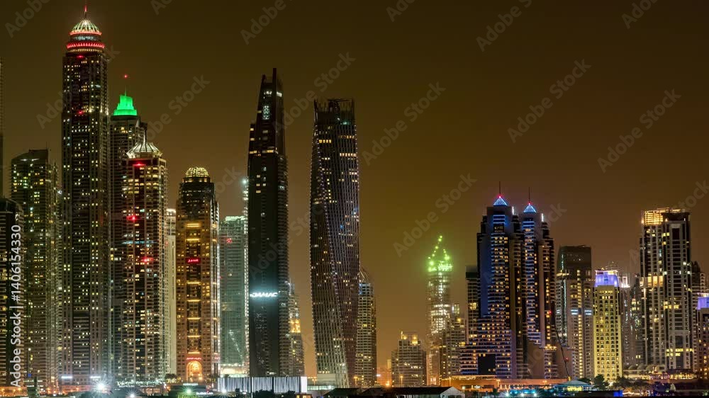 4k dubai night illumination world famous dubai city hotels panorama 4k timelapse uae 4k dubai night illumination world famous dubai city hotels panorama 4k timelapse uae