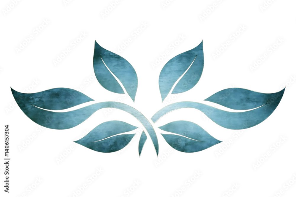 Fototapeta premium Organic natural flow infinity logo featuring leaflike elements symbolizing sustainability balance offering a spacious layout for ecofriendly themes, isolated transparent background, PNG CUT OUT