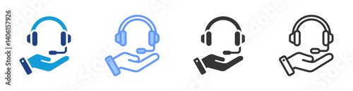Assistance icon set multiple style collection