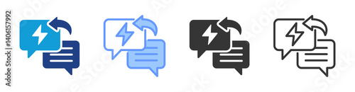 Response icon set multiple style collection