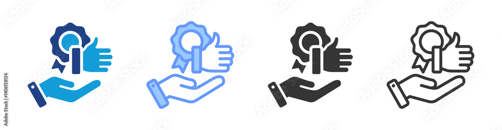 Quality icon set multiple style collection Quality icon set multiple style collection