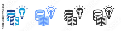 Knowledge Base icon set multiple style collection