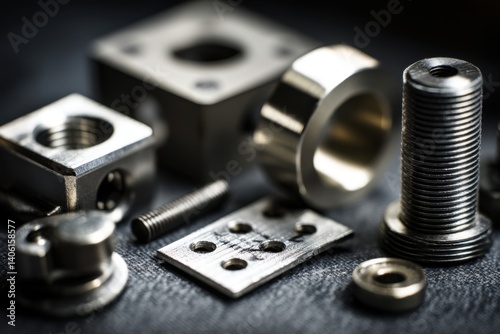 Wallpaper Mural Mechanical parts with bill of materials tag and side lighting Torontodigital.ca