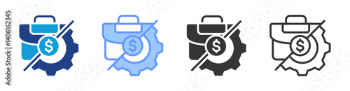 Side Hustle icon set multiple style collection