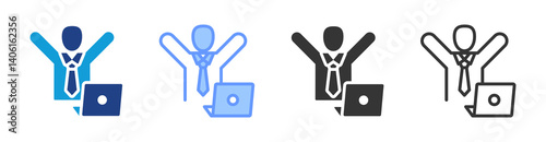 Self Employed icon set multiple style collection