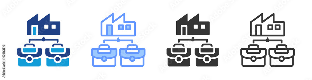 Telecommuting icon set multiple style collection Telecommuting icon set multiple style collection