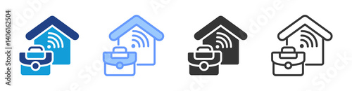 Work From Home icon set multiple style collection