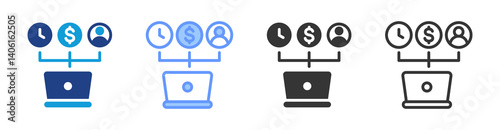 Gig Economy icon set multiple style collection