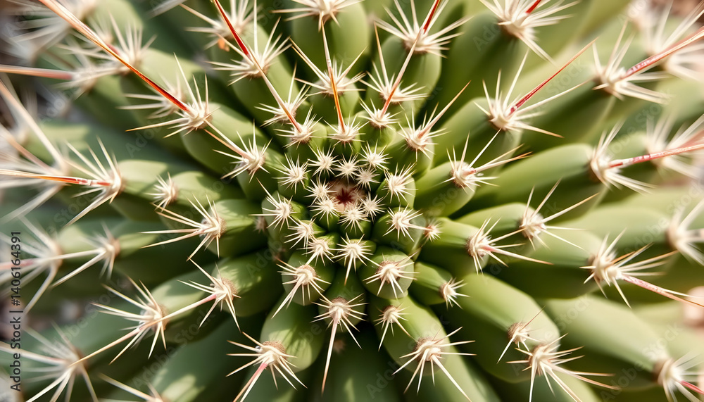 Closeup Of A Round Cactus With Spines Closeup Of A Round Cactus With Spines