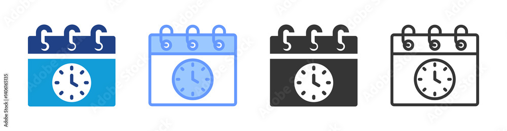 Schedule icon set multiple style collection Schedule icon set multiple style collection