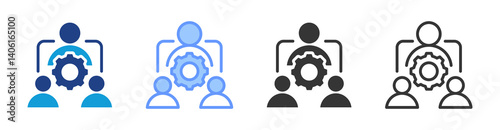 Team icon set multiple style collection