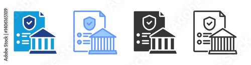 Policy icon set multiple style collection
