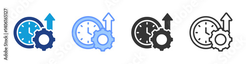 Efficiency icon set multiple style collection