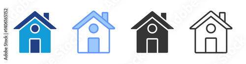 Home icon set multiple style collection