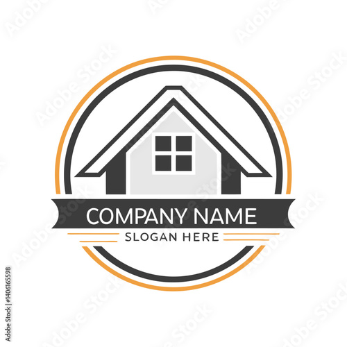 Home logo design with space for company name and slogan