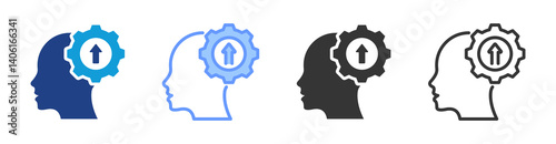 Self Improvement icon set multiple style collection