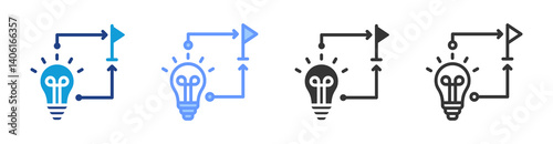 Realization icon set multiple style collection