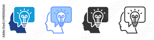 Insight icon set multiple style collection
