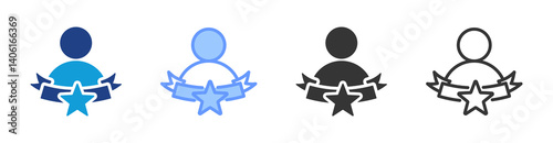 Triumph icon set multiple style collection