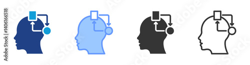 Adaptation icon set multiple style collection