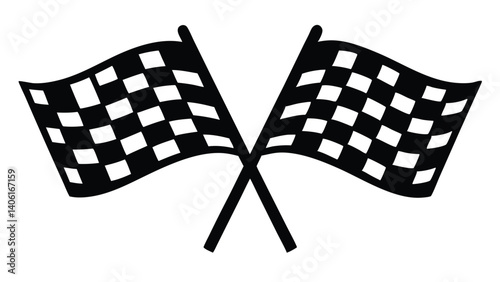 checkered flag on white
