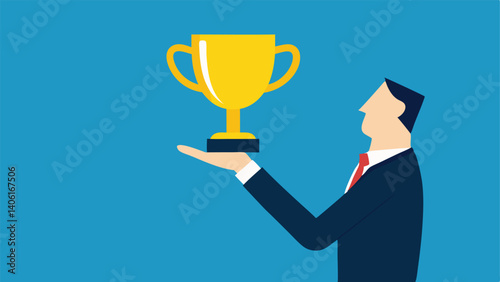 hand holding a trophy