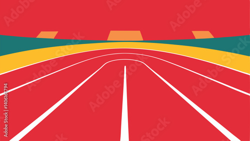 race track with rainbow