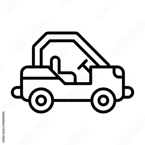 Dune Buggy  Vector Line Icon Design