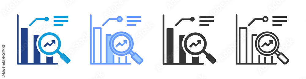 Analysis icon set multiple style collection Analysis icon set multiple style collection