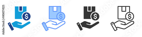Pricing icon set multiple style collection
