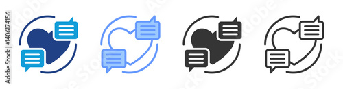 Engagement icon set multiple style collection